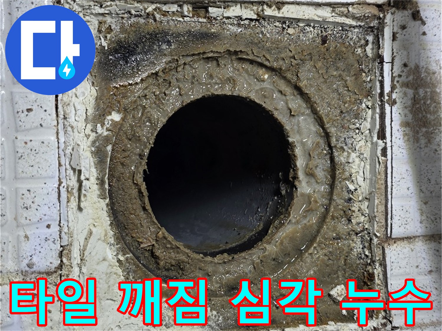 과천시 문원동 욕실 유가 주변 타일 깨짐 심각 - 아랫집 누수 직접 원인 가능성
