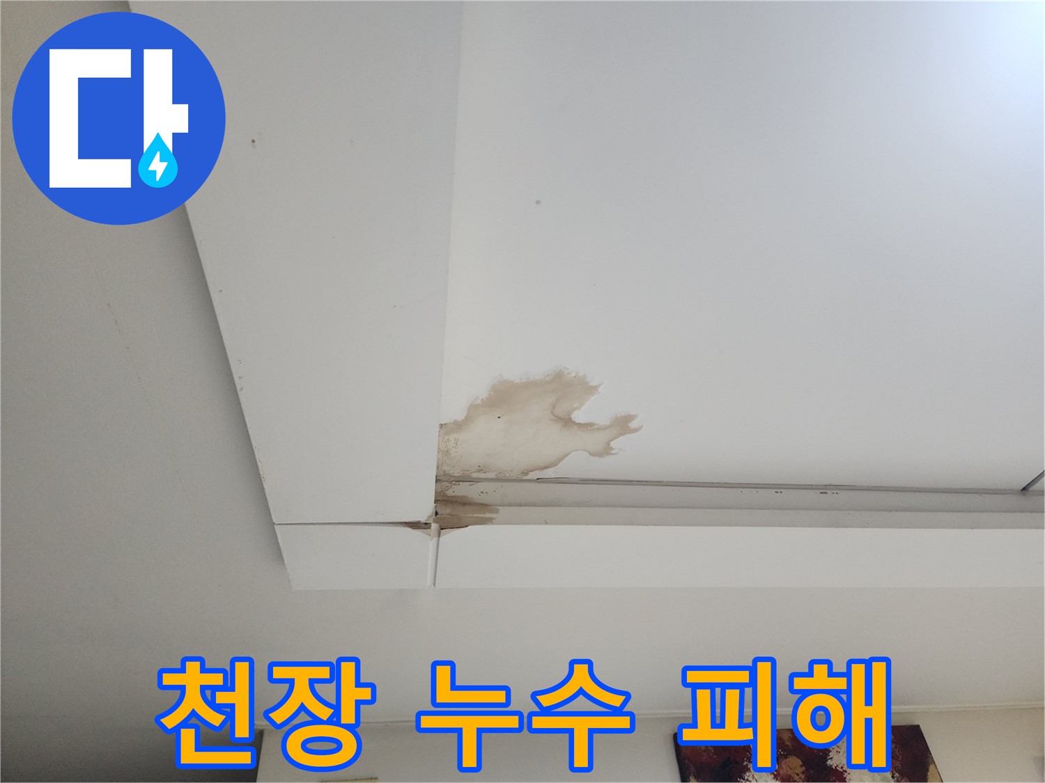천장 누수 피해 - 일산 가좌동에서 발생한 천장 누수로 인한 피해 상황입니다. 누수탐지 전문 업체를 통해 정확한 진단과 해결이 필요합니다.
