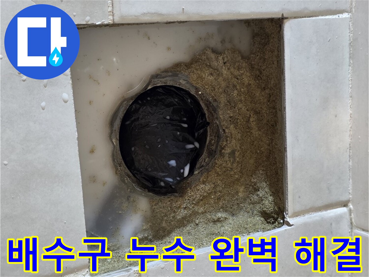 과천 문원동 욕실 배수구 주변 누수 - 물이 새는 배수구 주변, 숙련된 기술로 완벽하게 해결