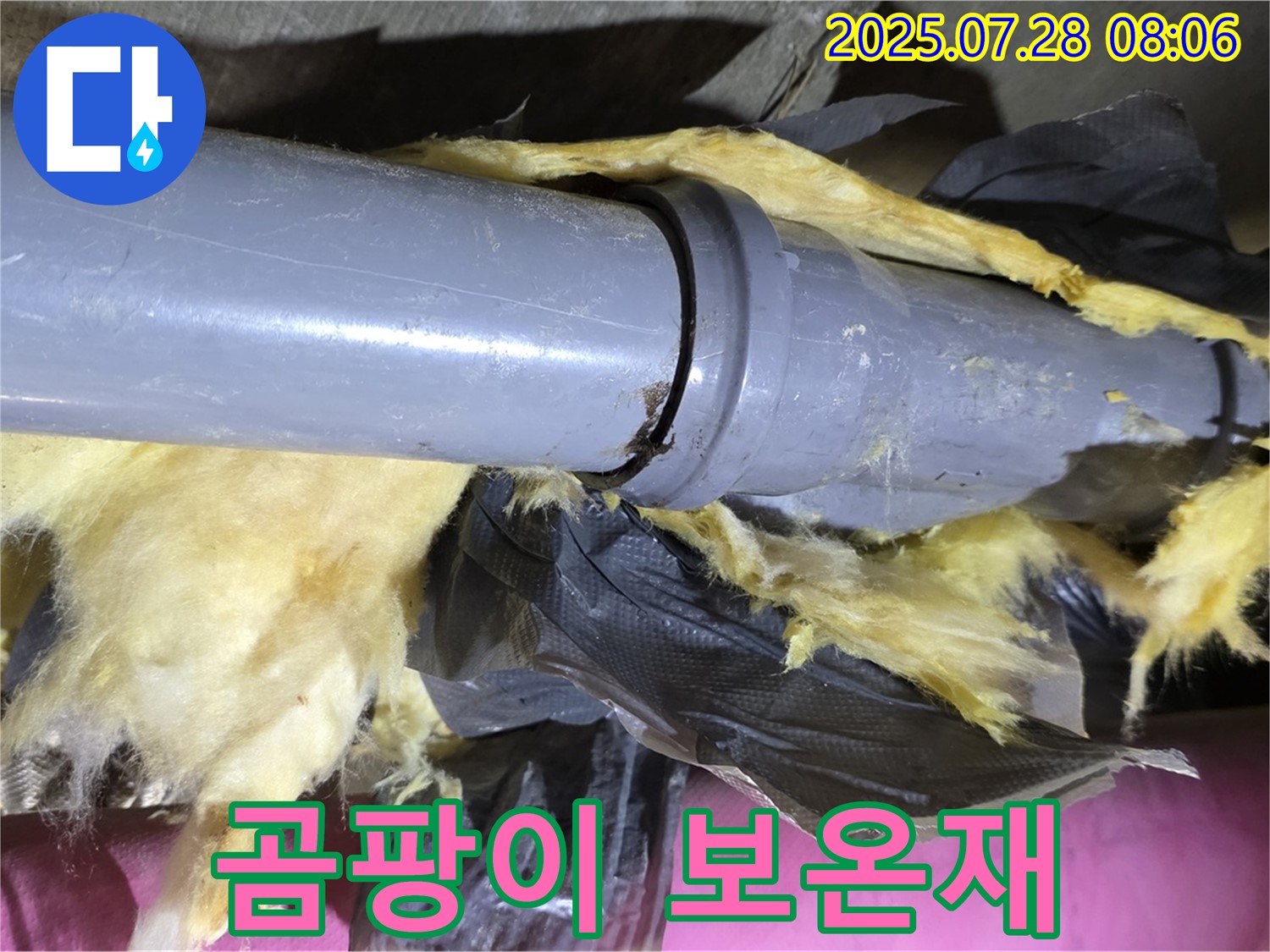 곰팡이 핀 보온재 - 누수와 건강을 위협하는 위험 신호 발생 - 즉시 제거해야 합니다.