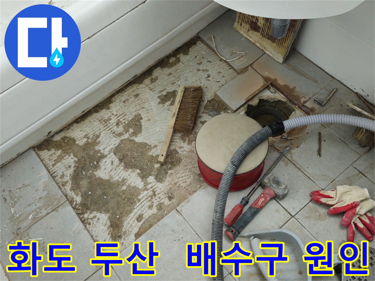 남양주 화도 두산아파트 욕실 누수 - 문제의 배수구를 클로즈업