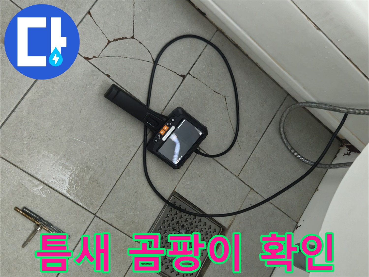 남양주 화도읍 두산아파트 욕실 - 깨진 타일 틈새 곰팡이, 내시경으로 꼼꼼하게 확인