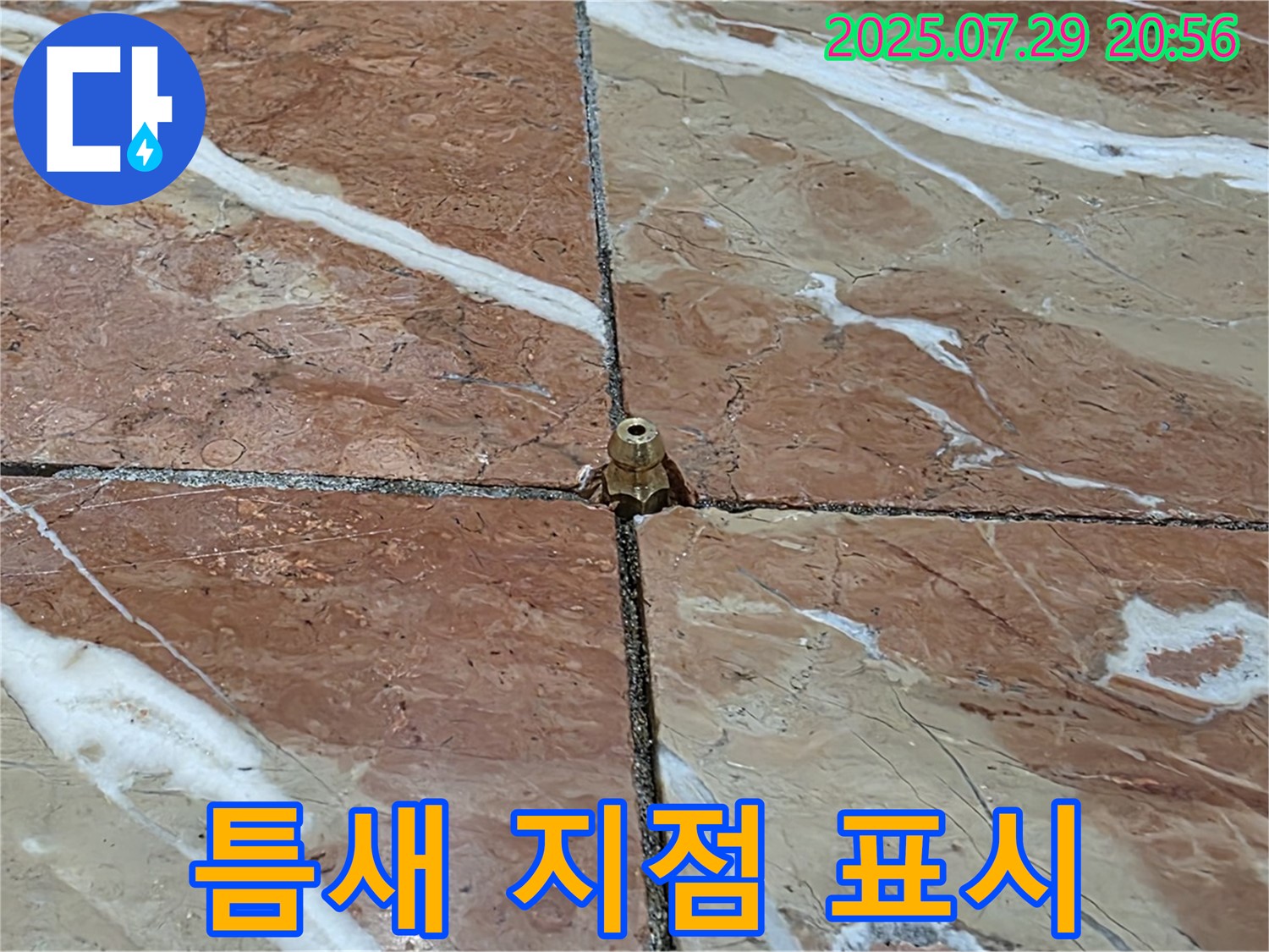 마루 타일 틈새 내부 누수 지점 - 내시경으로 문제 해결 준비
