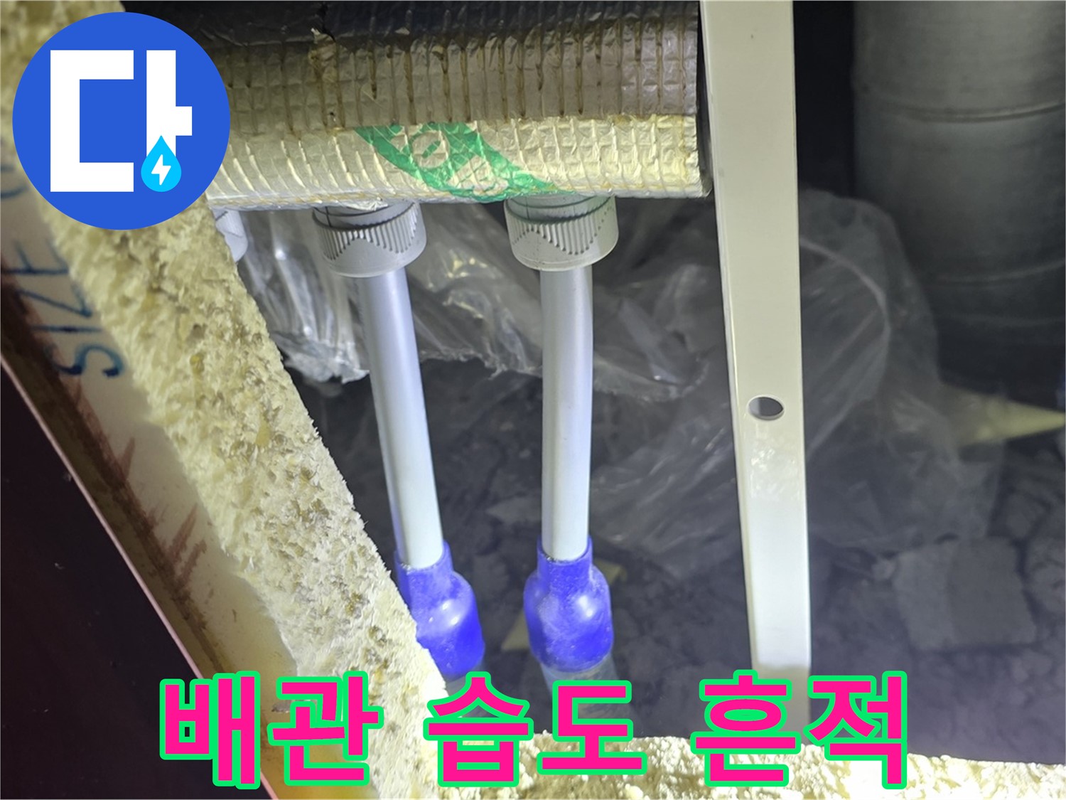 삼숭동 양주자이 아파트 누수 - 배관 연결 부속 주변 습도 변화 및 미세 누수 흔적 발견