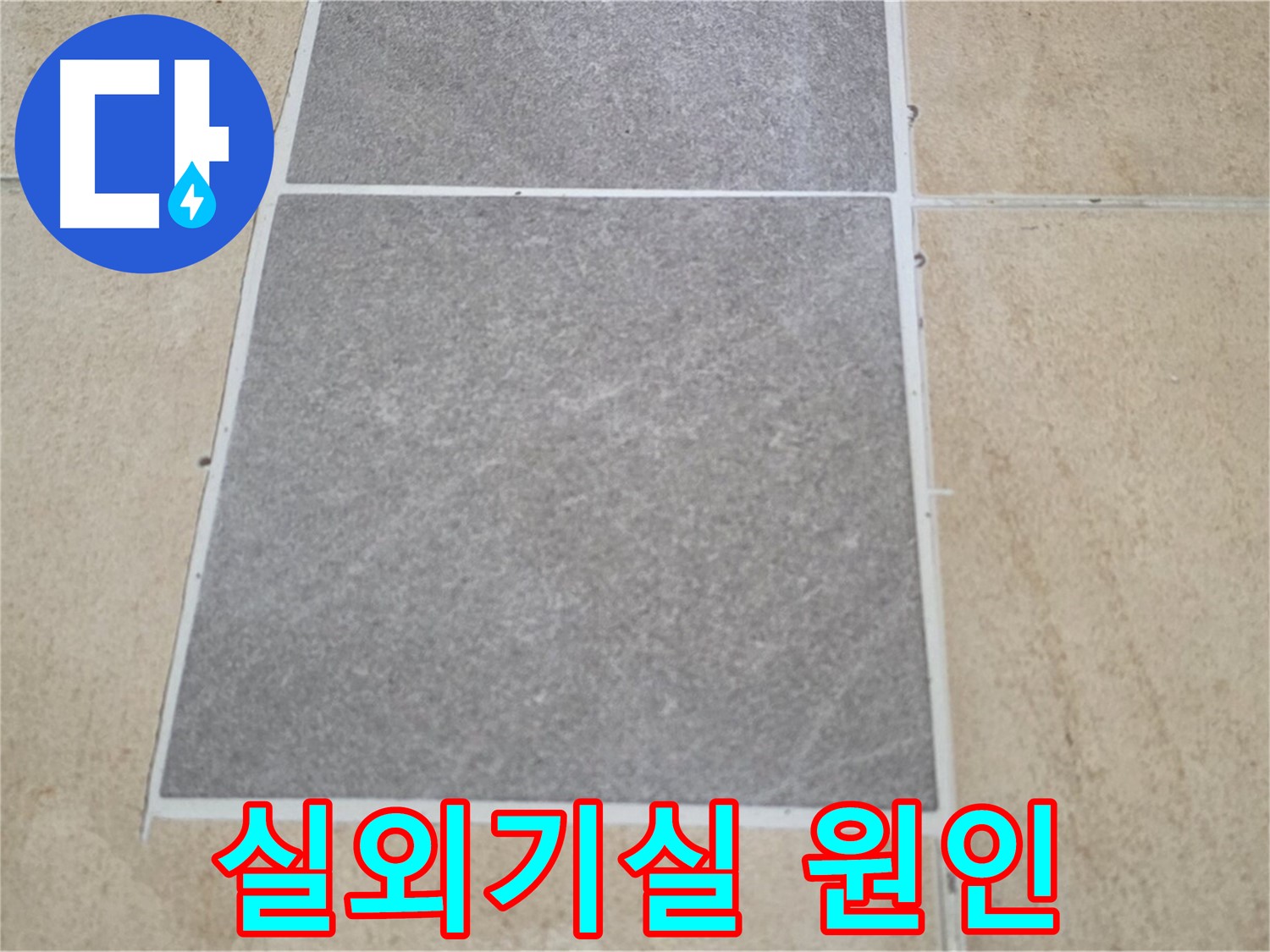 양주 삼숭동 아파트 - 실외기실 타일과 마루 연결 부위의 누수 원인을 조사하고 있습니다.