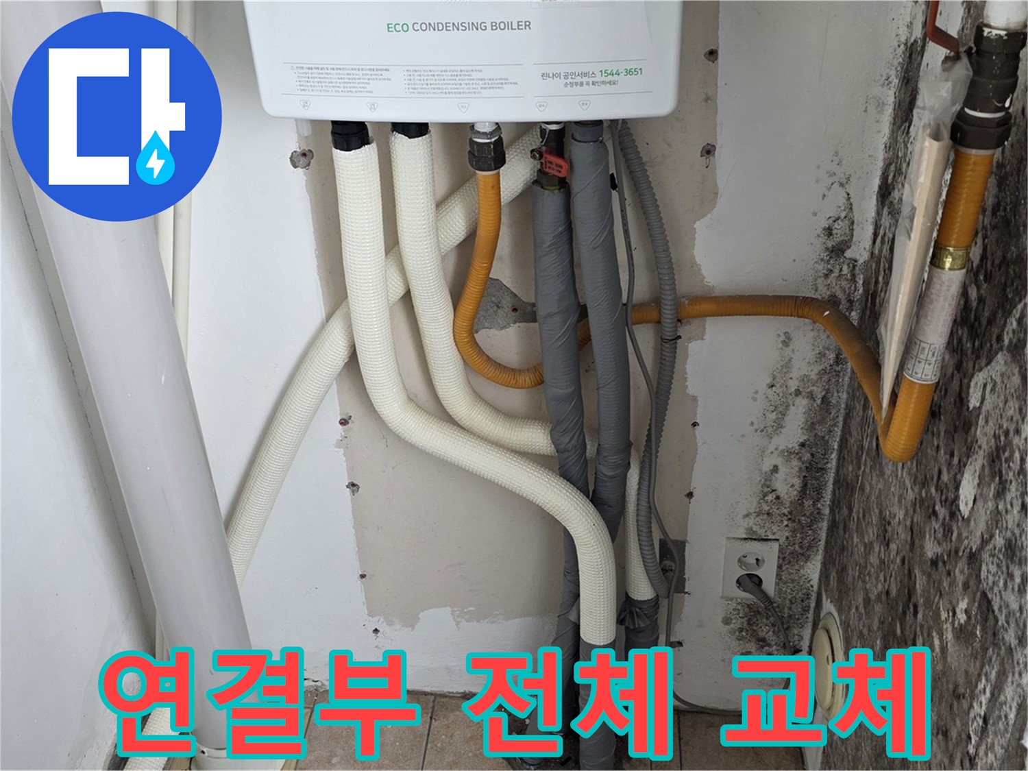 길음동 아파트 누수 해결 - 곰팡이 핀 벽, 보일러 연결부 부식 전체 교체 완료