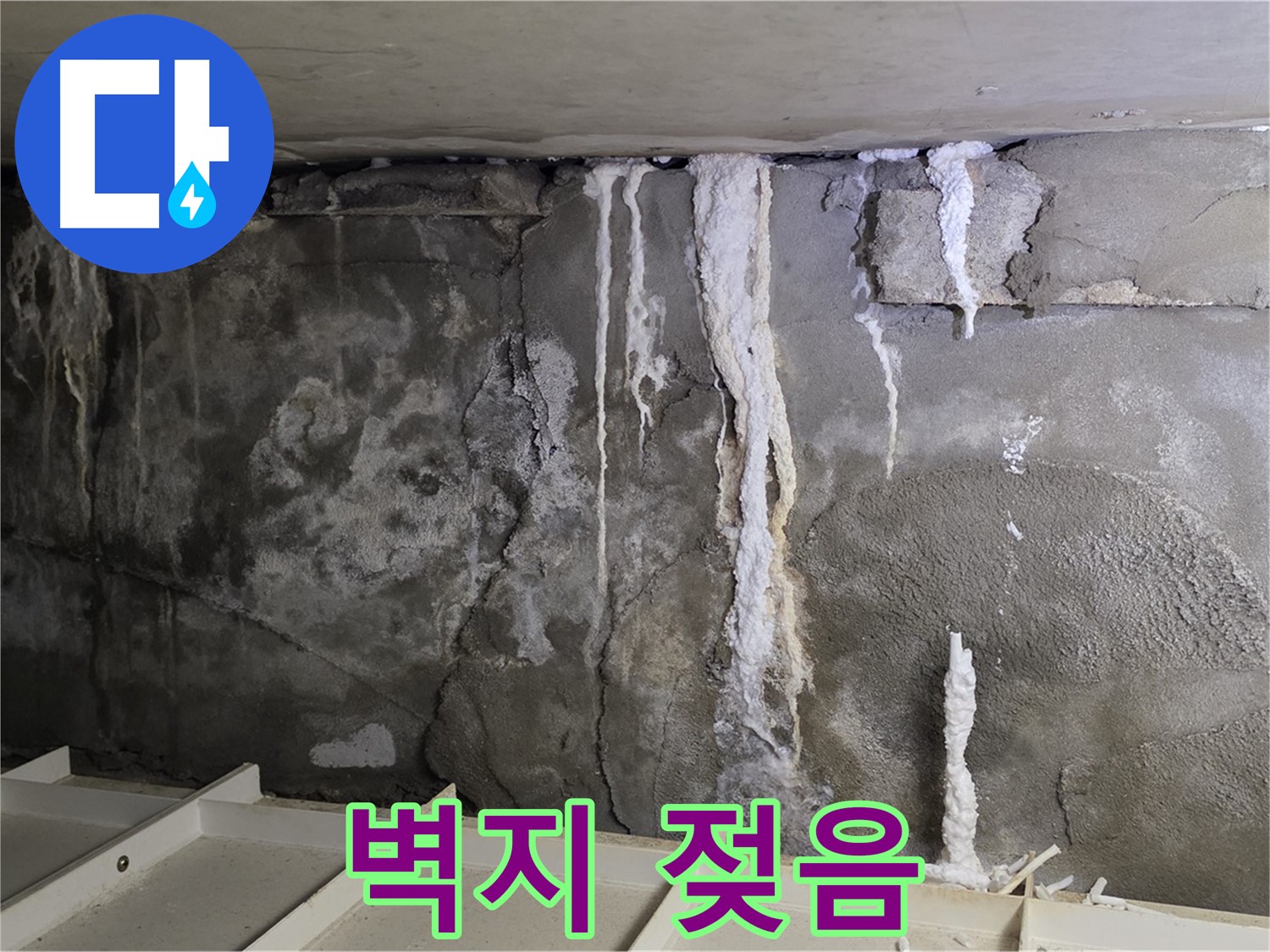 벽지가 젖어 있는 누수 초기 증상 - 전문가에게 문의하세요