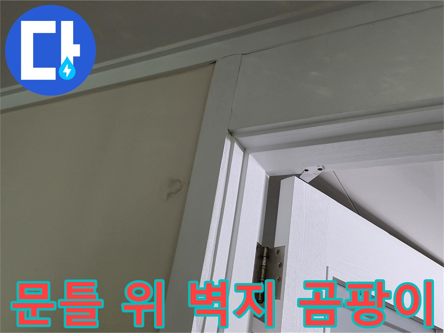 분당 운중동 산운마을 - 문틀 위 벽지에 핀 곰팡이 - 습기 또는 누수 가능성을 확인합니다.