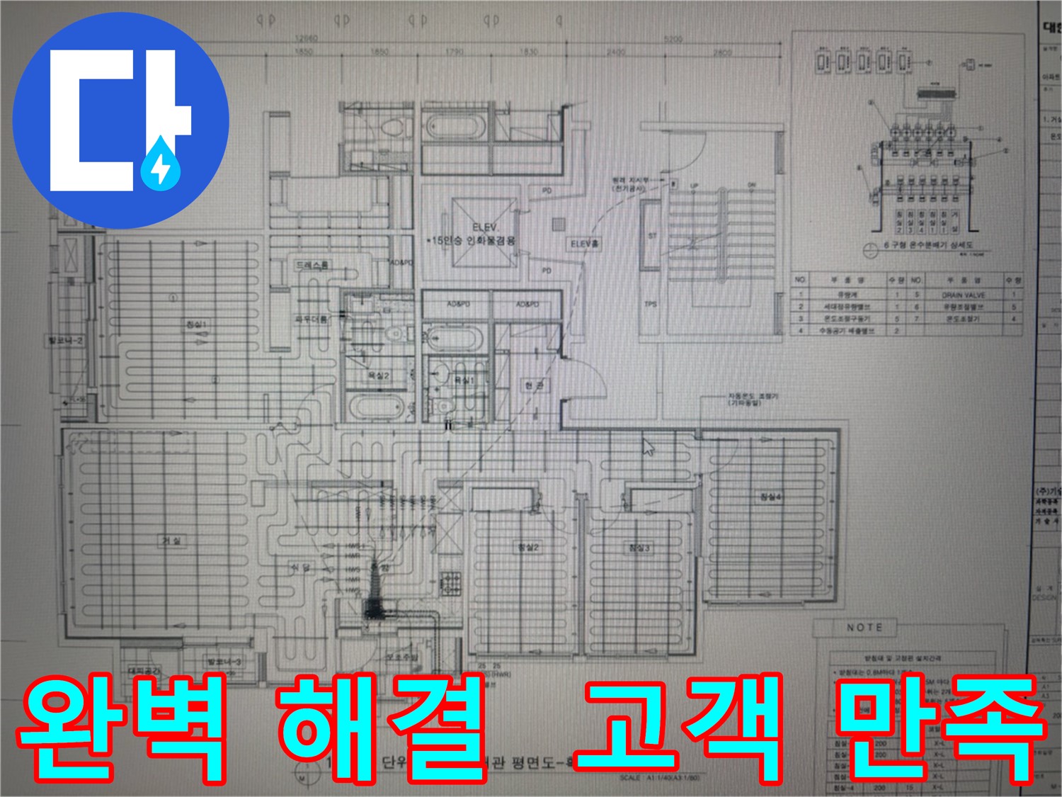 분당구 운중동 산운로 누수 - 완벽한 해결, 고객님의 만족이 최우선