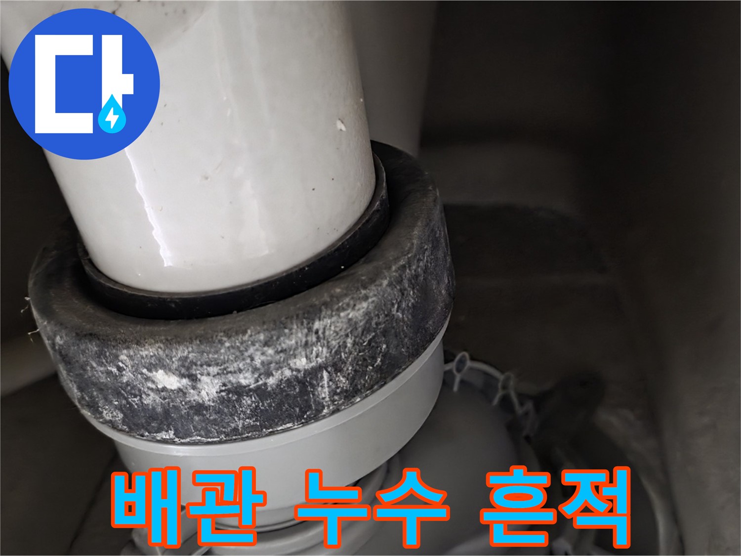 분당구 운중동 산운로 변기 배관 누수 - 누수 흔적 발견