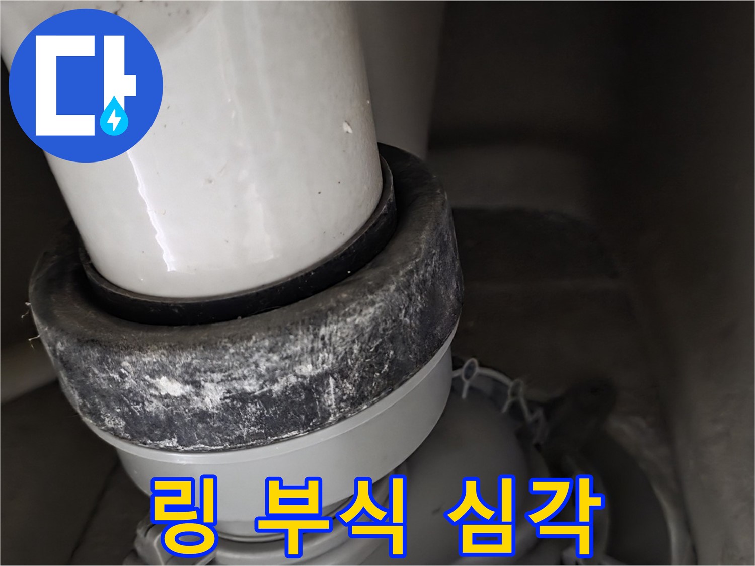 성남 분당 운중동 산운로 변기 누수 - 심각하게 부식된 링 상태