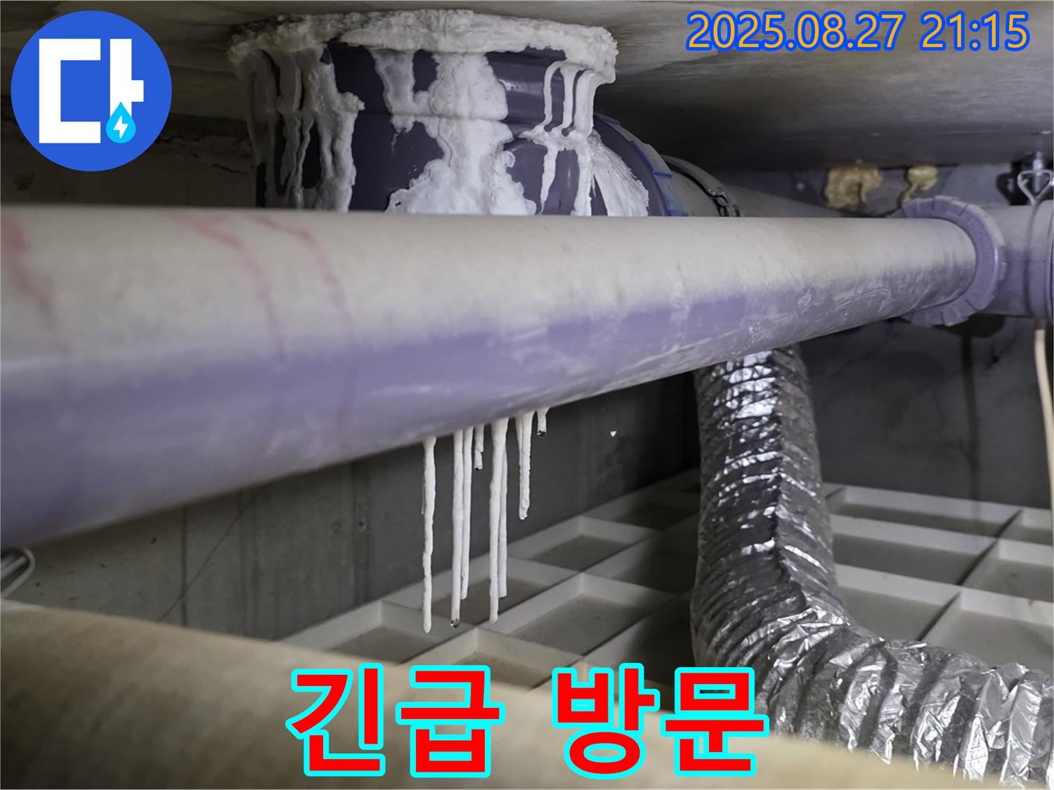 운중동 누수 현장 - 석회 낙수, 곰팡이, 배관 부식은 긴급 방문이 필요한 심각한 문제입니다 - 신속하게 연락 주세요.