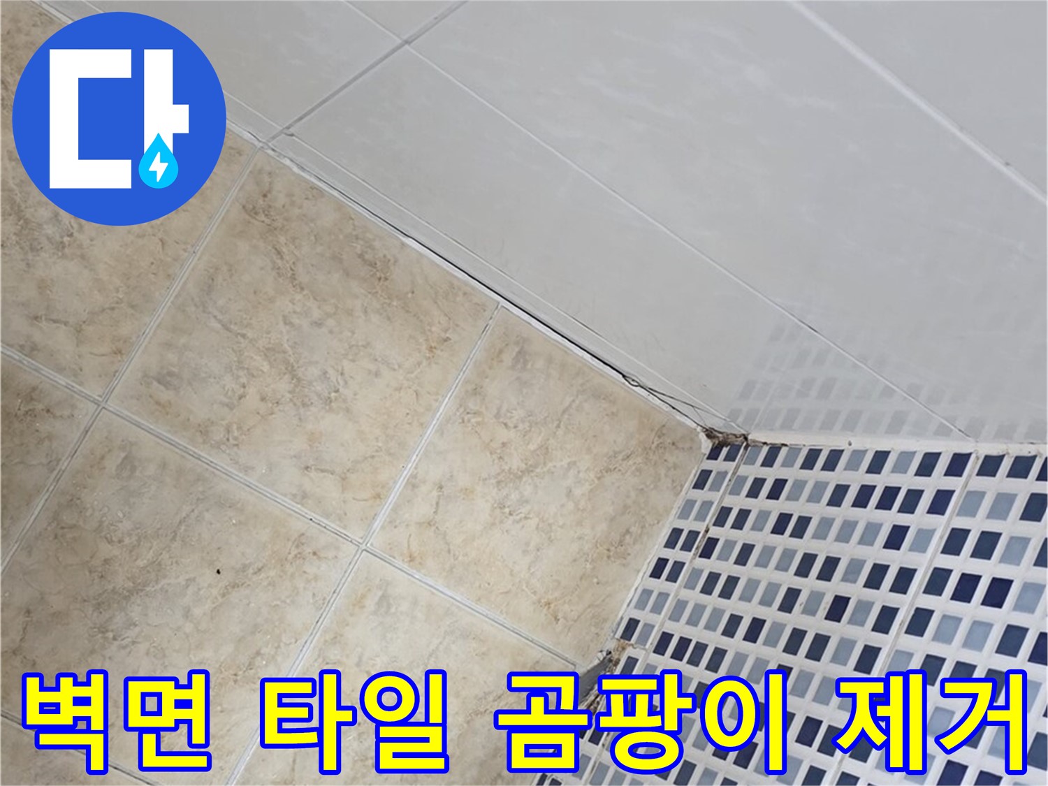 묵동 욕실 벽면 타일 틈새 누수 - 곰팡이 제거 후 실리콘 재시공