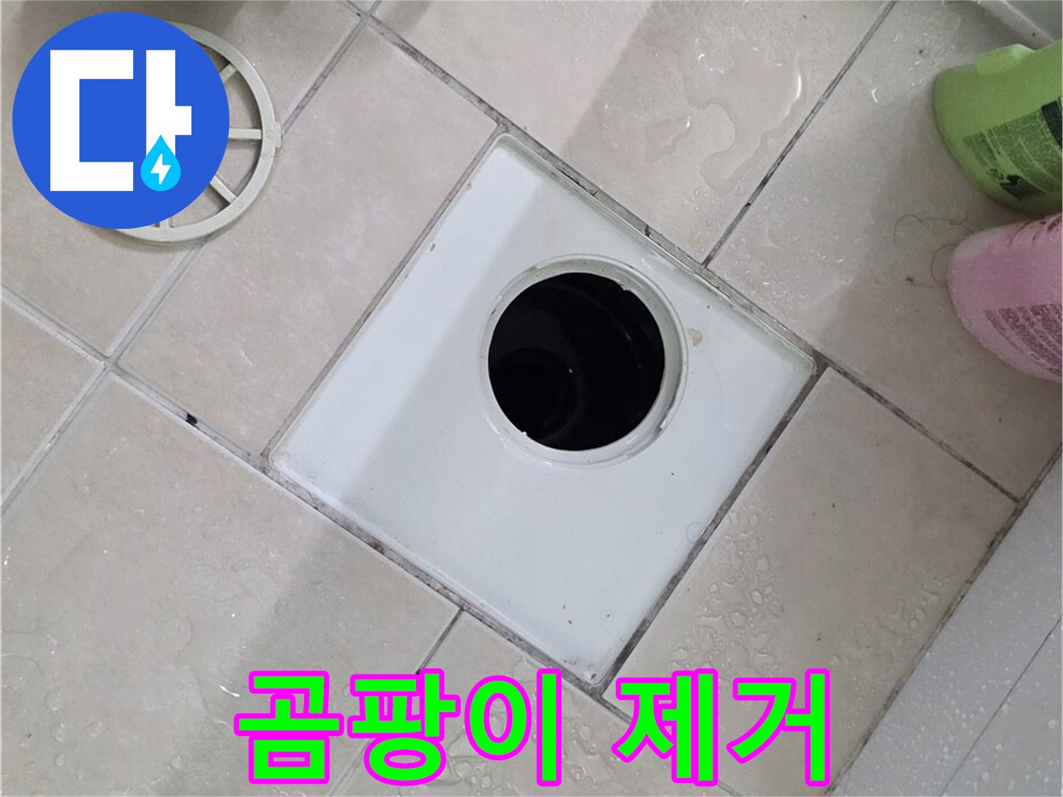 백석읍 서광아침의빛 욕실 하수구 - 부속 교체 후 곰팡이까지 깨끗하게 제거