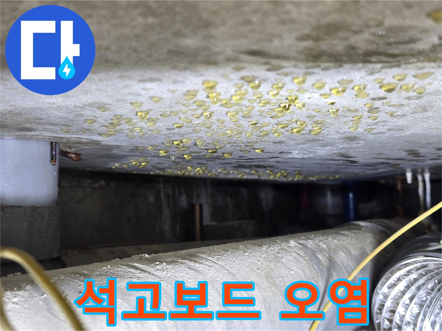 광진구 능동 빌라 천장 누수 - 석고보드 오염 상태 확인 - 누수 흔적