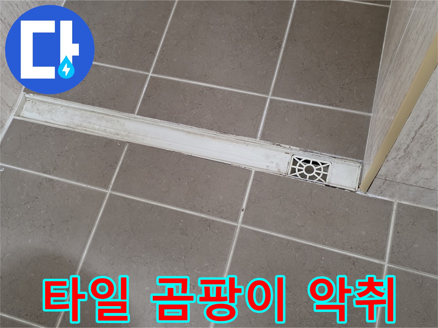포천 일동면 기산리 욕실 - 트렌치 주변 타일 곰팡이 발생 및 악취 심화