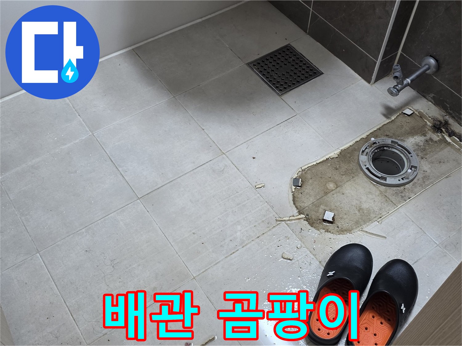 양주 옥정 율정마을 아파트 변기 누수 - 배관 주변에 핀 곰팡이를 확인합니다.