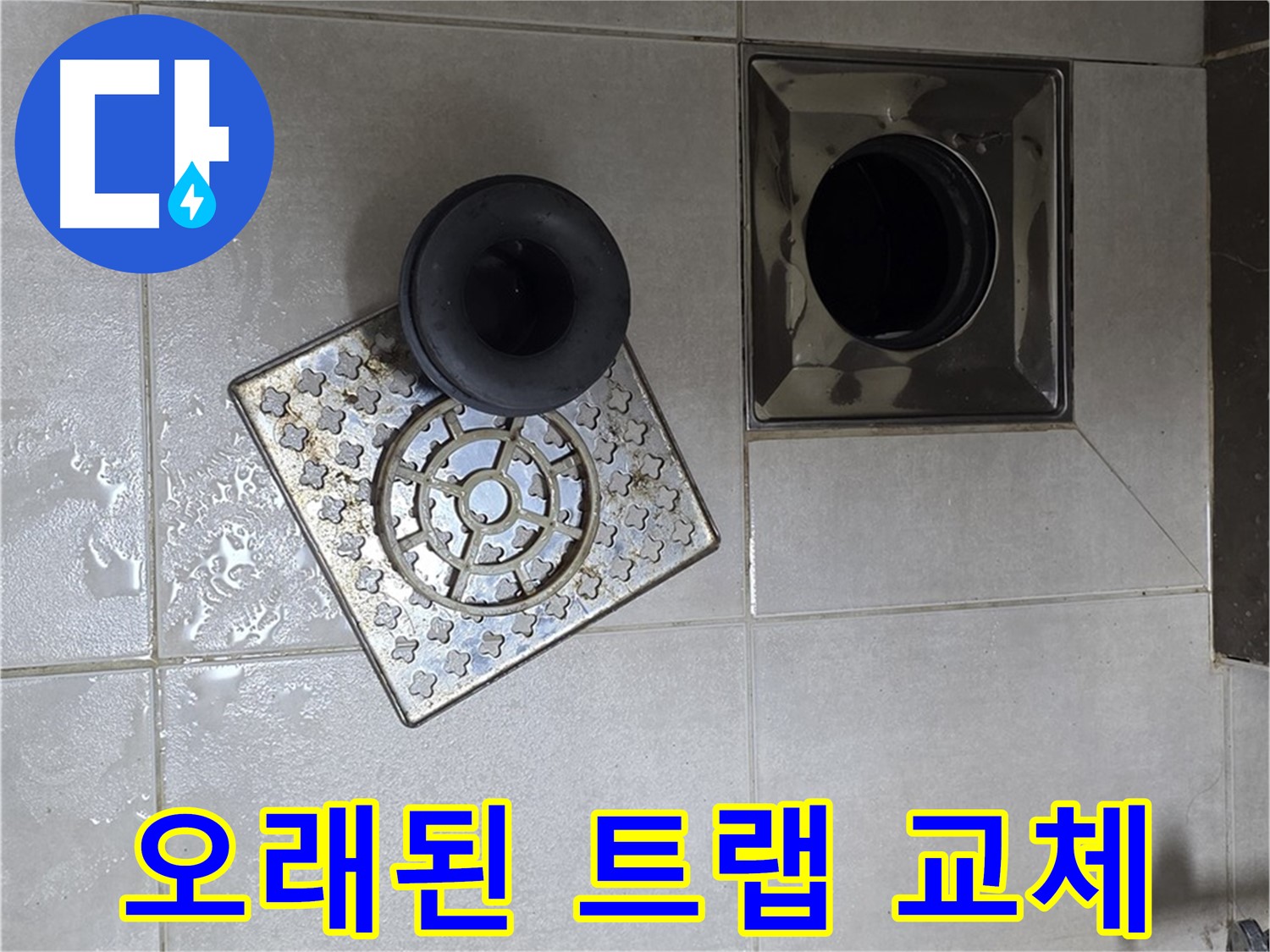 옥정 율정마을 아파트 - 욕실 배수구 누수, 오래된 트랩은 과감하게 교체