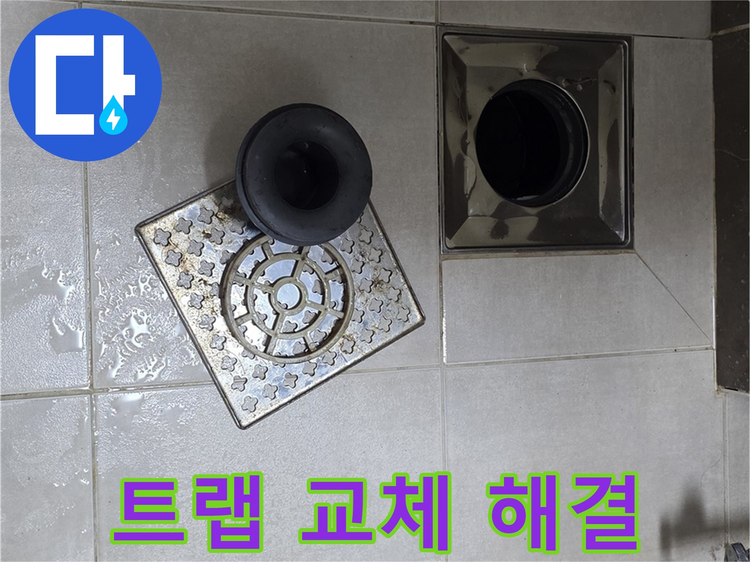 옥정 율정마을 아파트 욕실 배수구 누수 해결 - 트랩 교체로 누수 문제 해결