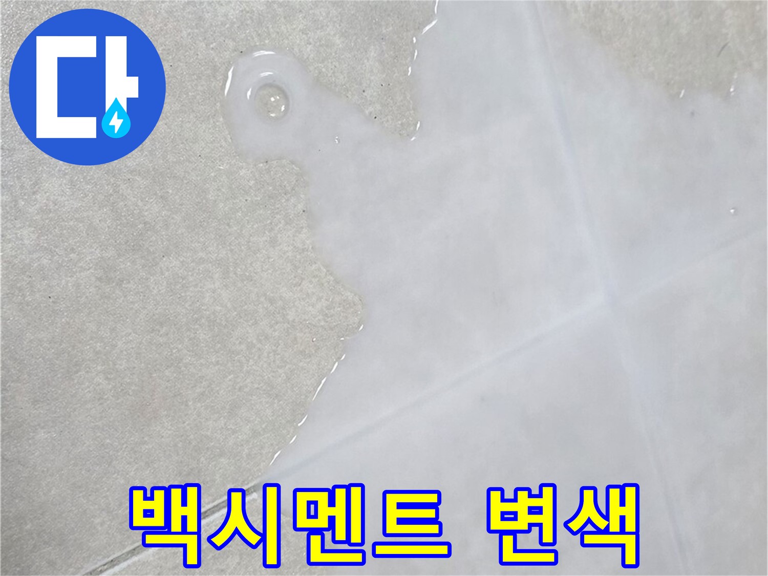 옥정 율정마을 아파트 타일 틈새 백시멘트 변색 - 누수 초기 증상일 수 있습니다.