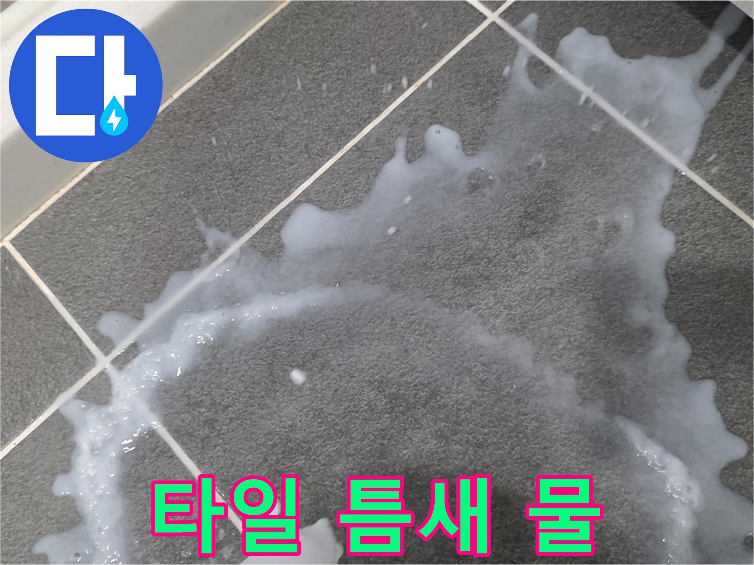 파주시 동패동 아파트 타일 틈새에서 발견된 물 - 전문 장비를 이용해 정확한 누수 위치를 탐지하고 해결합니다.