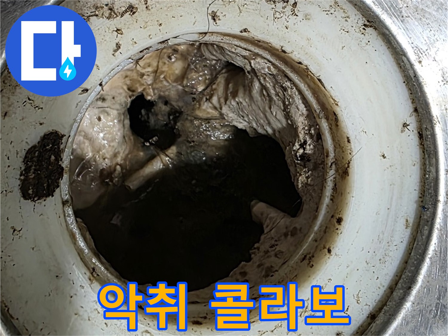중계동 현대5차 211동 누수 - 배수구 속 찌꺼기 - 악취와 막힘의 콜라보!