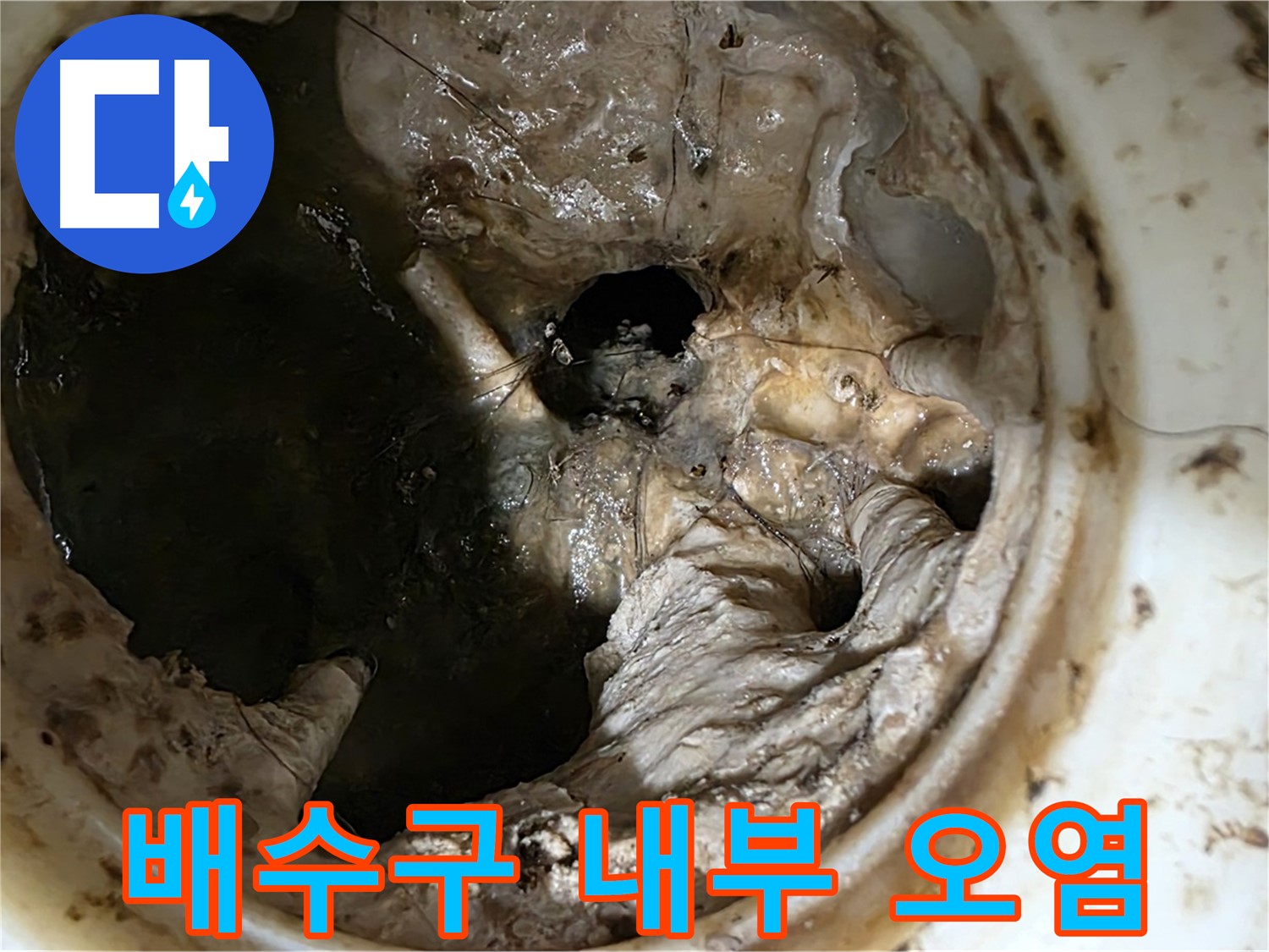 중계동 현대5차 211동 아파트 싱크대 배수구 내부 오염 상태 - 누수 위험