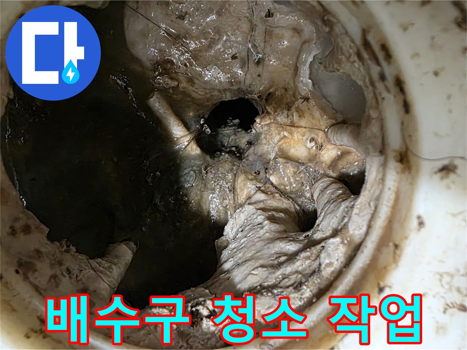중계동 현대5차 211동 아파트 - 싱크대 배수구 청소 작업 진행 중