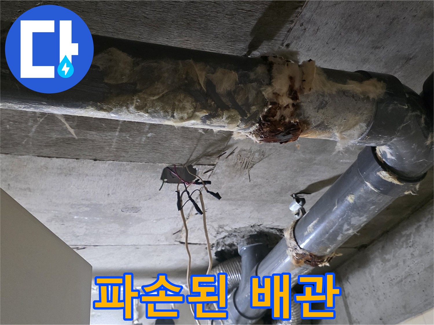 신사동 새절역현대아파트 누수 - 파손된 오수 배관 긴급 수리