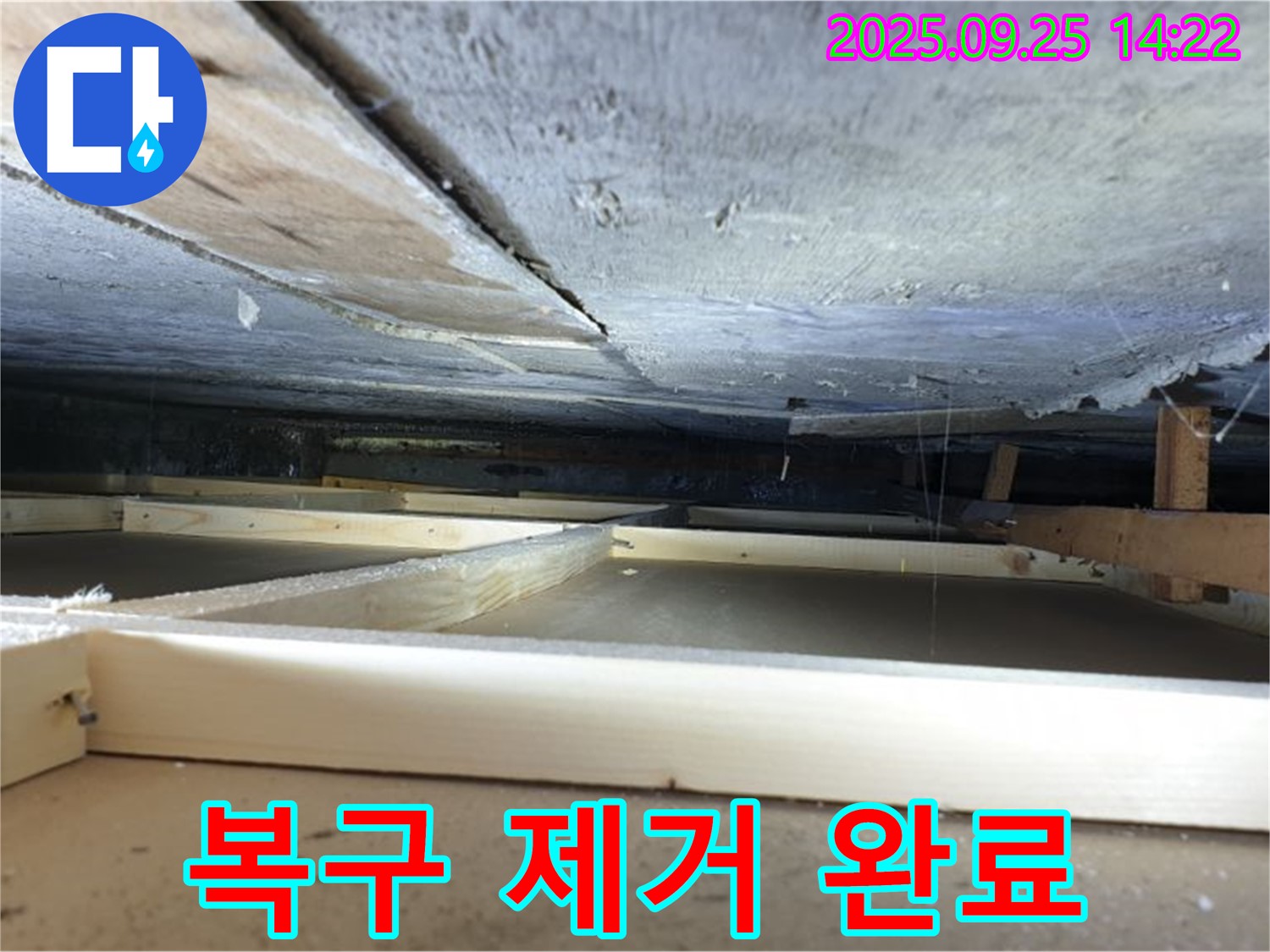 호원1동 천장 누수 - 석고보드 젖기 시작, 긴급 복구 및 누수 원인 완벽 제거 완료!
