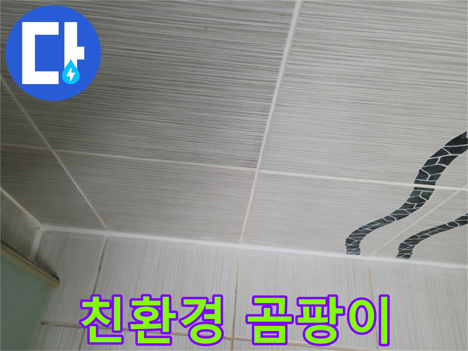 동두천 누수 - 욕실 벽 타일 틈새의 곰팡이를 친환경 약품으로 깨끗하게 제거합니다.