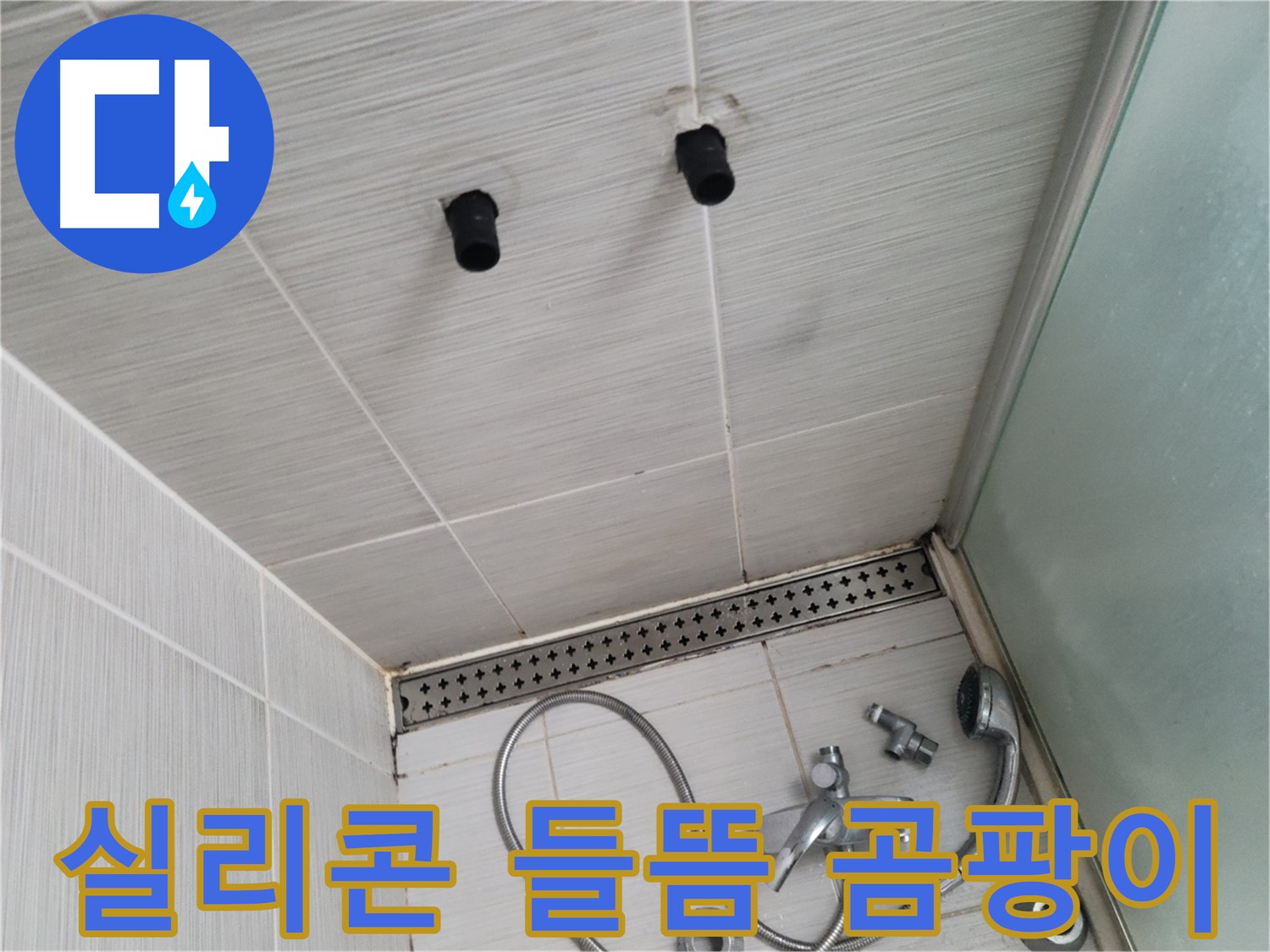 동두천 신창동 - 샤워기 주변 실리콘 들뜸과 곰팡이 - 곰팡이 핀 실리콘은 무용지물