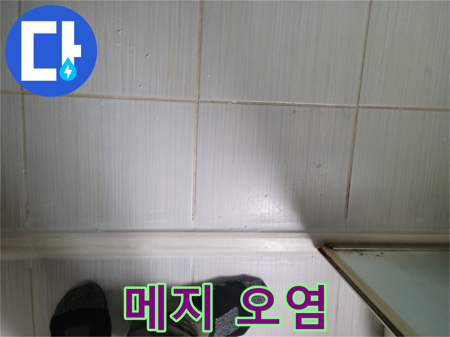타일 틈새 메지 오염 - 곰팡이 서식 환경을 제공합니다!