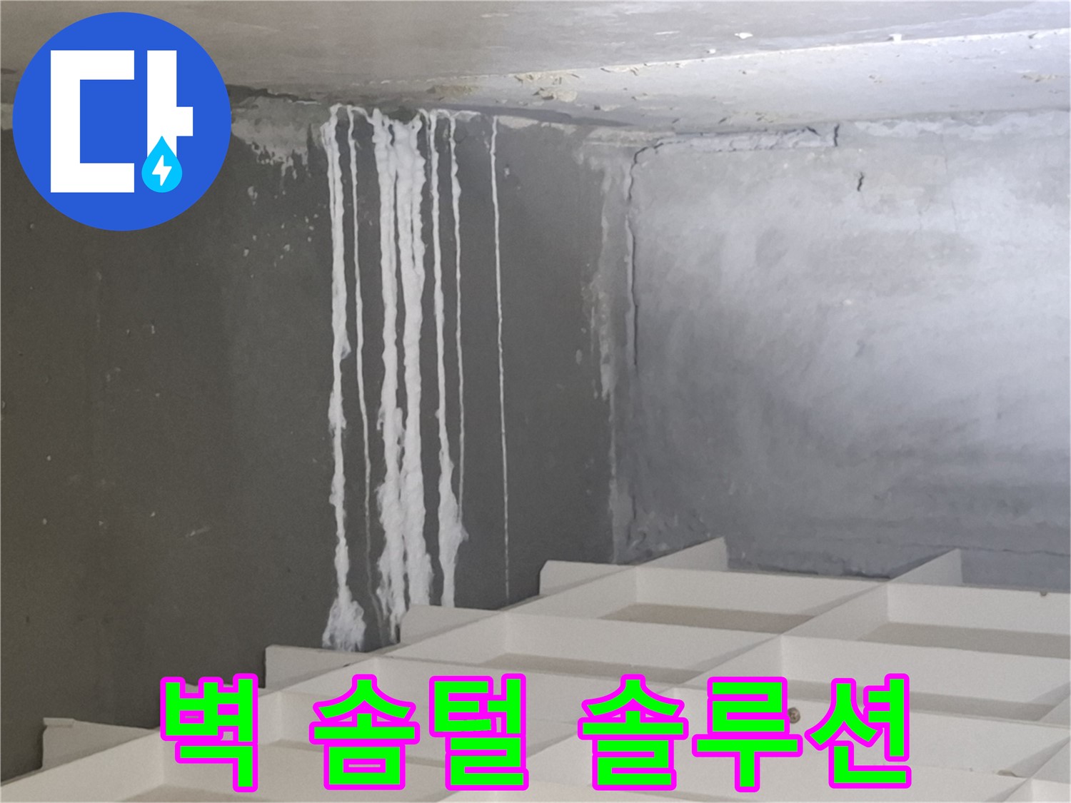 분당 누수 - 삼평동 아파트 콘크리트 벽에 생긴 솜털 문제, 진단부터 시공까지 원스톱 솔루션 제공