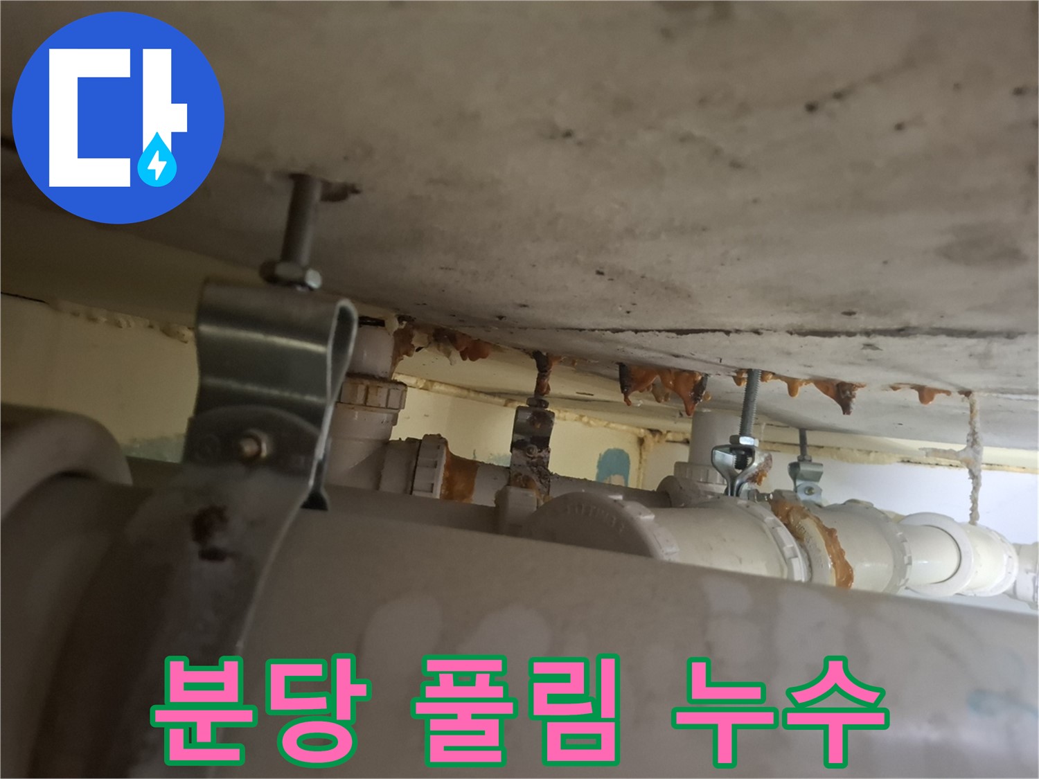 분당 봇들마을 아파트 - 배관 연결 부위 풀림, 누수 가능성 확인