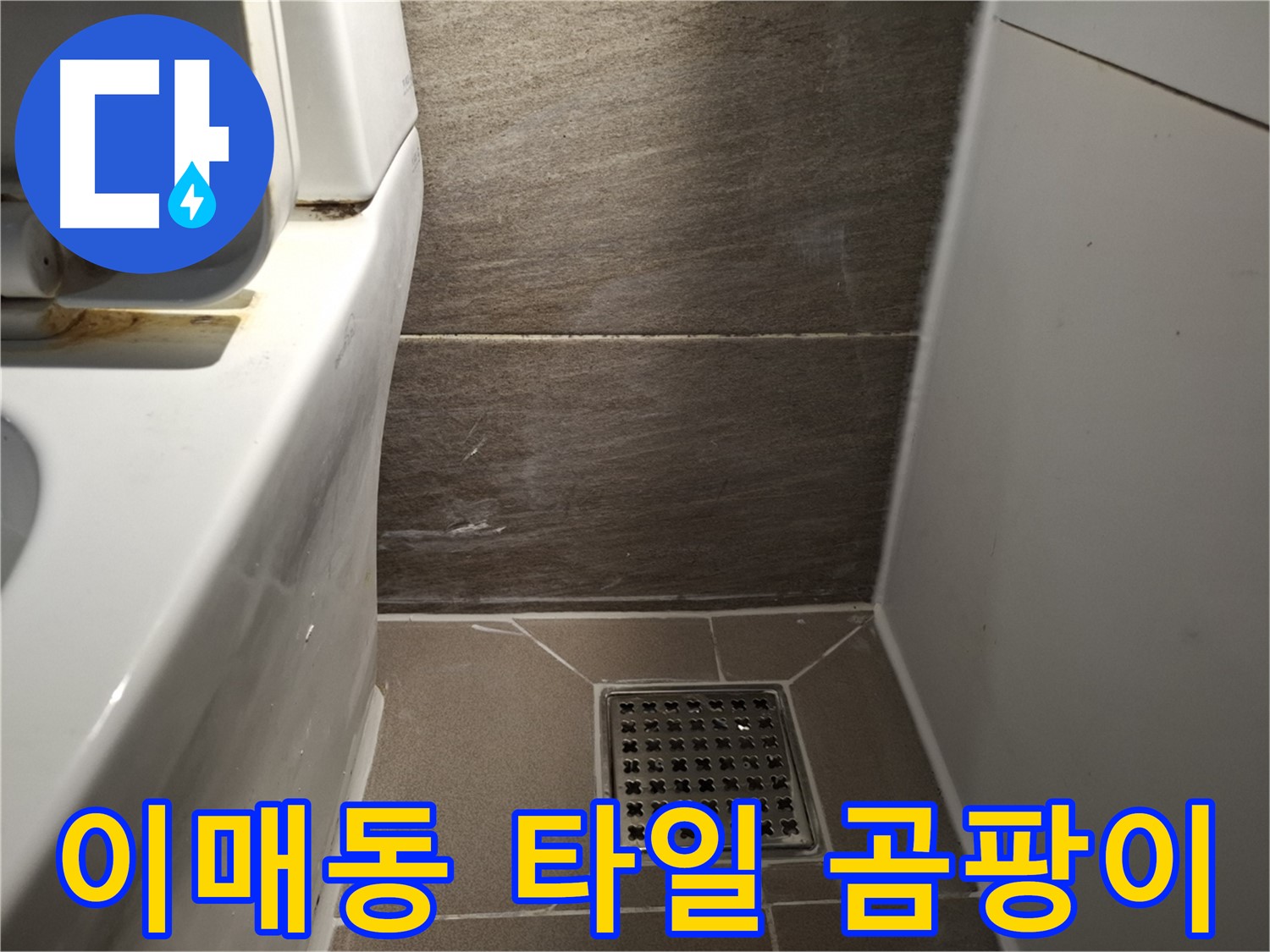 분당 이매동 화장실 바닥 타일 곰팡이 - 누수 의심