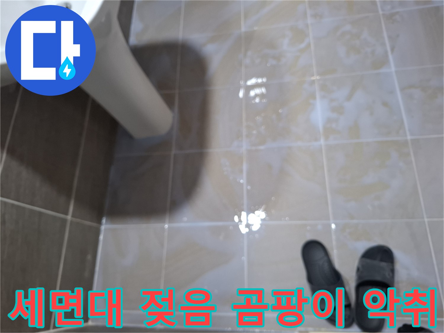 성남 삼평동 세면대 누수 - 물기를 닦아도 계속 젖어 있고 곰팡이 냄새가 심각한 누수