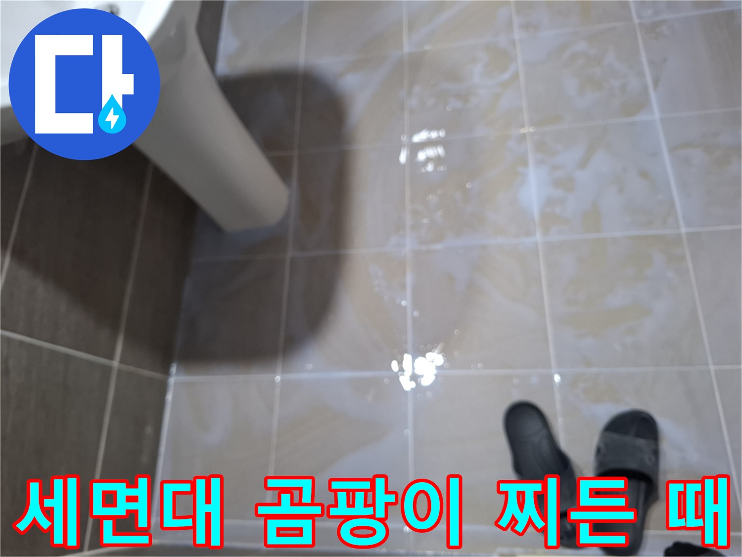 판교 삼평동 세면대 누수 - 타일 틈새 검은 곰팡이- 찌든 때- 악취가 심각한 건강 위협 누수