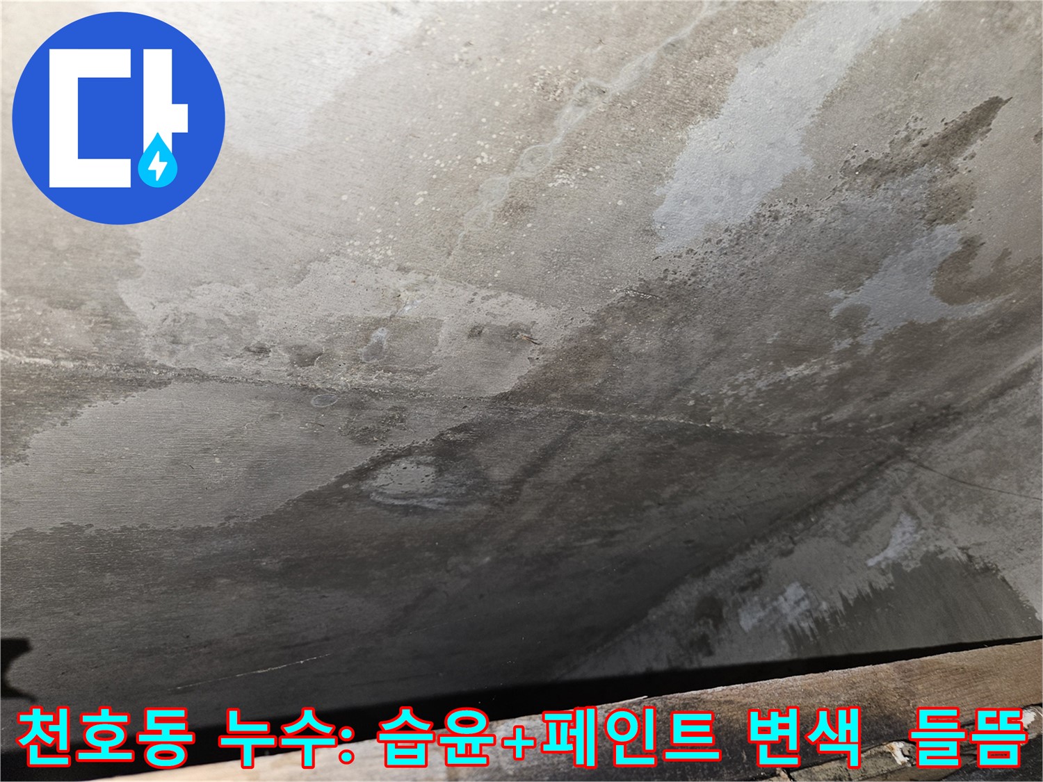 천호동 리버스타운 아파트 누수 - 습윤과 페인트 변색/들뜸은 누수
