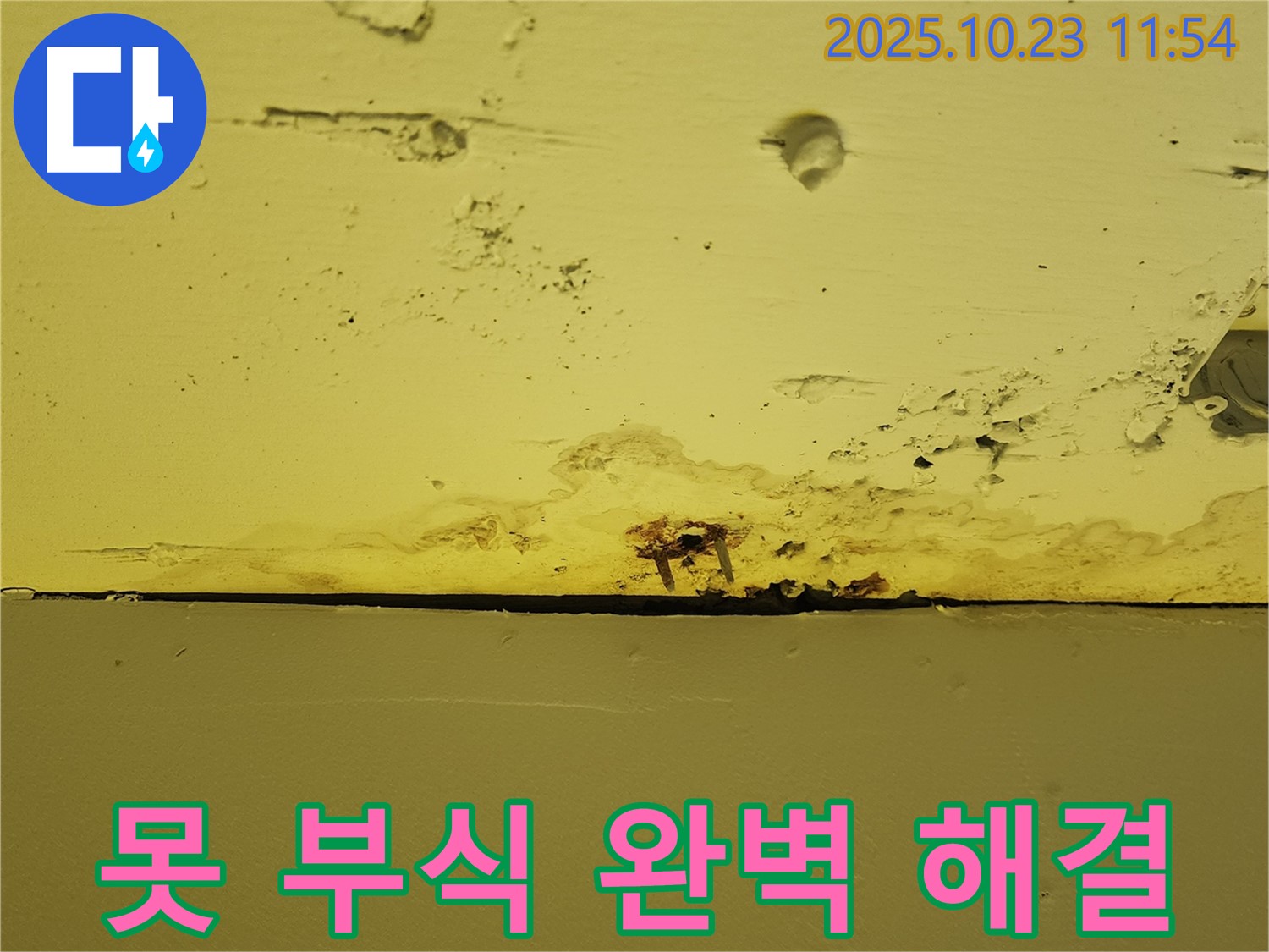 양주시 하패리 - 못 부식은 배관 손상 가능성을 시사하므로 전문 업체 점검 및 완벽 해결이 필요합니다.