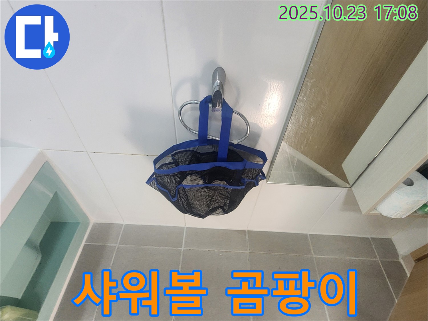 양주시 은현면 봉암리 욕실 샤워볼 걸이 주변 곰팡이 - 곰팡이 제거 작업