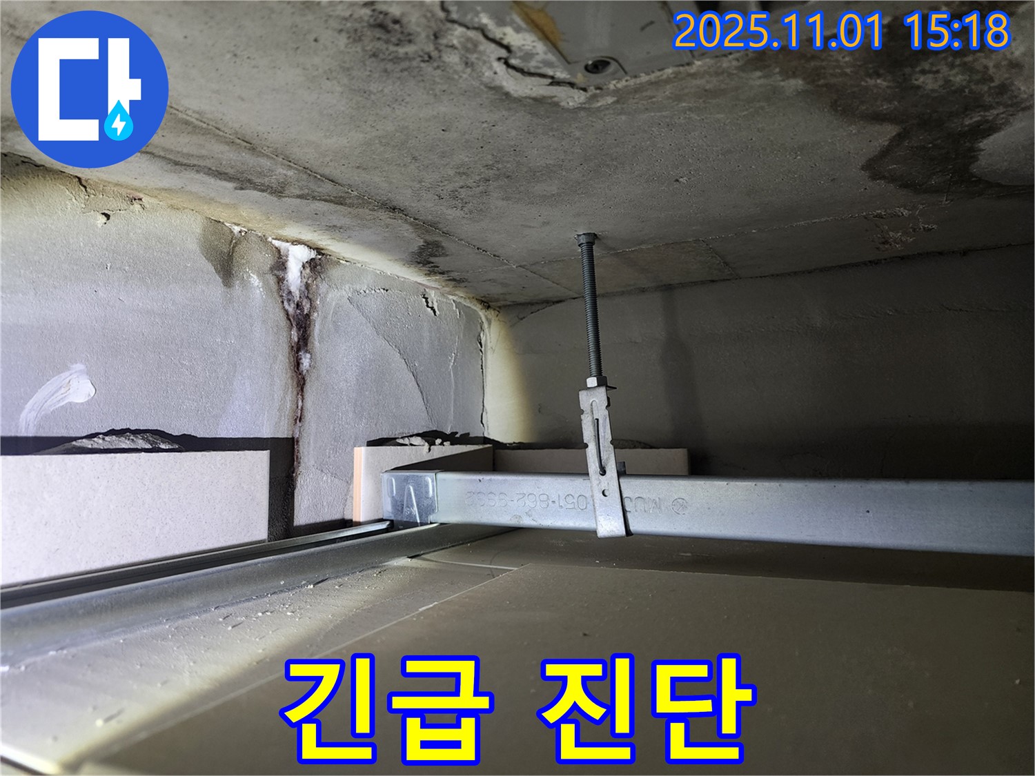 금호동 신금호파크자이 아파트 - 천장 누수, 긴급 누수 진단 진행 중