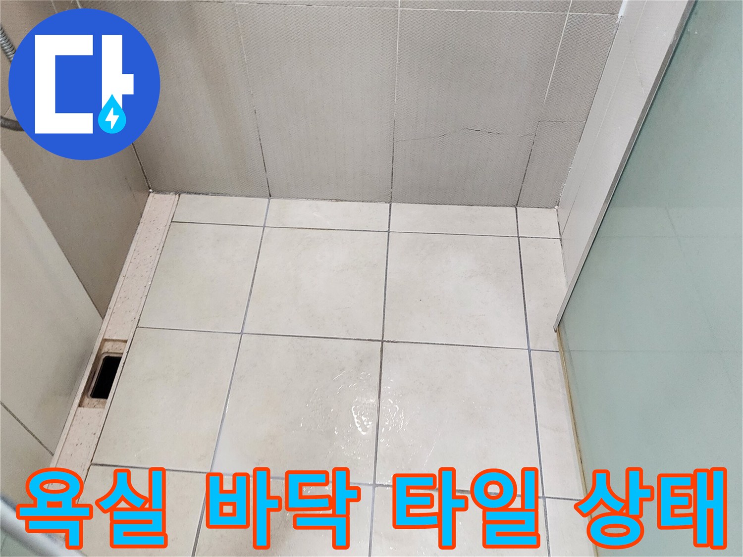 양주시 유양동 화장실-바닥 타일 틈새와 배수구 주변 점검 모습
