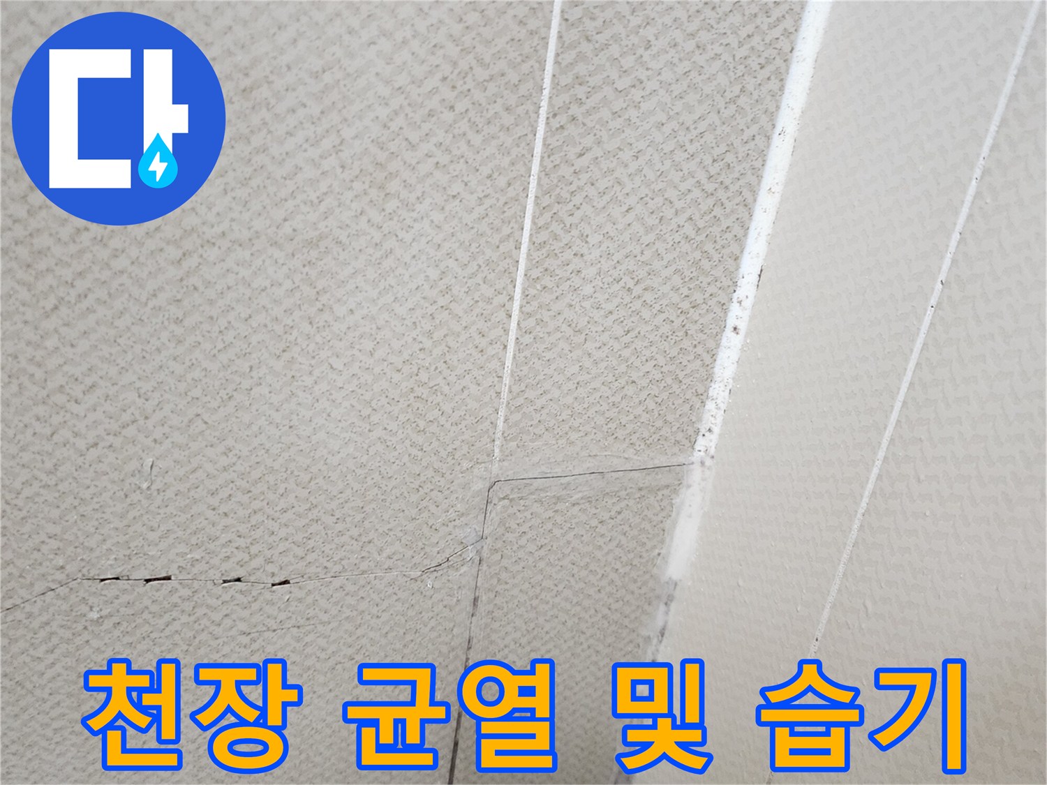 천장 마감재의 미세한 균열과 물기 침투 경로