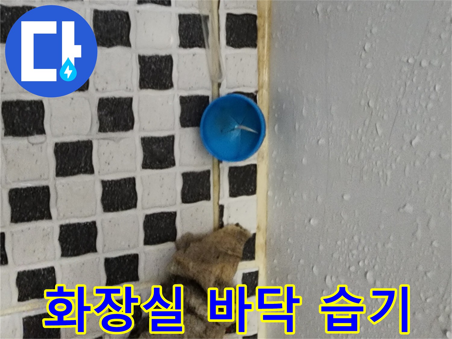 양주시 산북동-화장실 타일 틈새에 물기가 고여 있는 모습