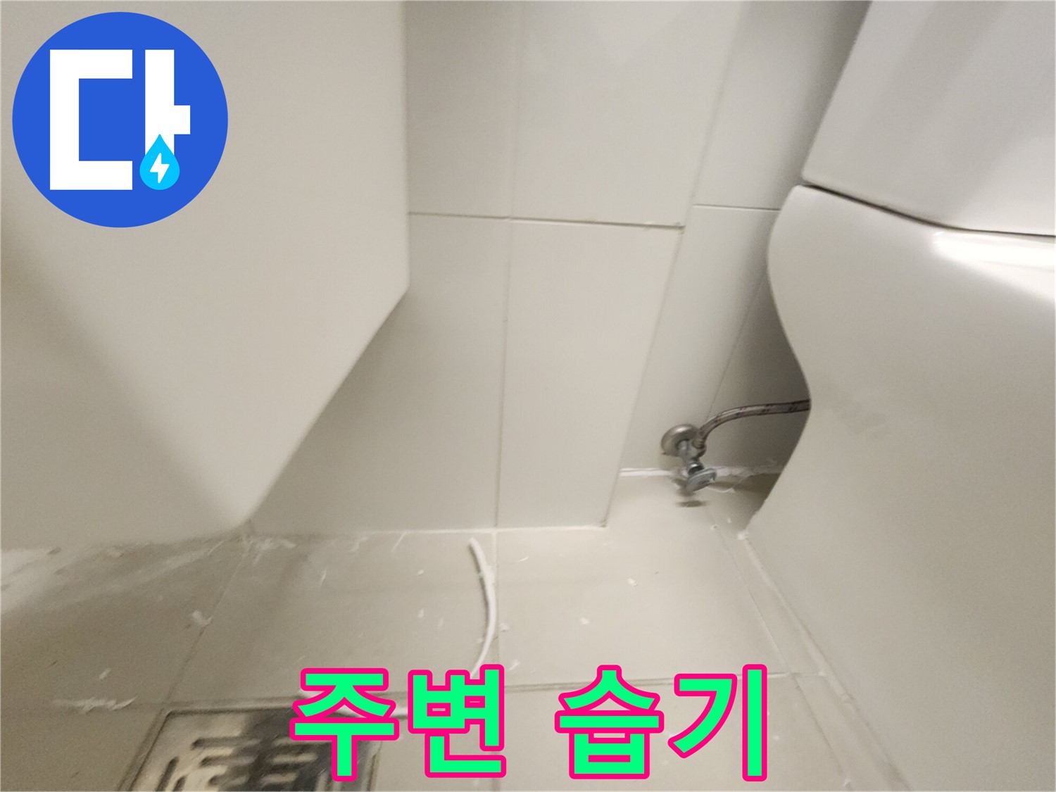 김포 사우 변기 하부 백시멘트 주변 습기 사진