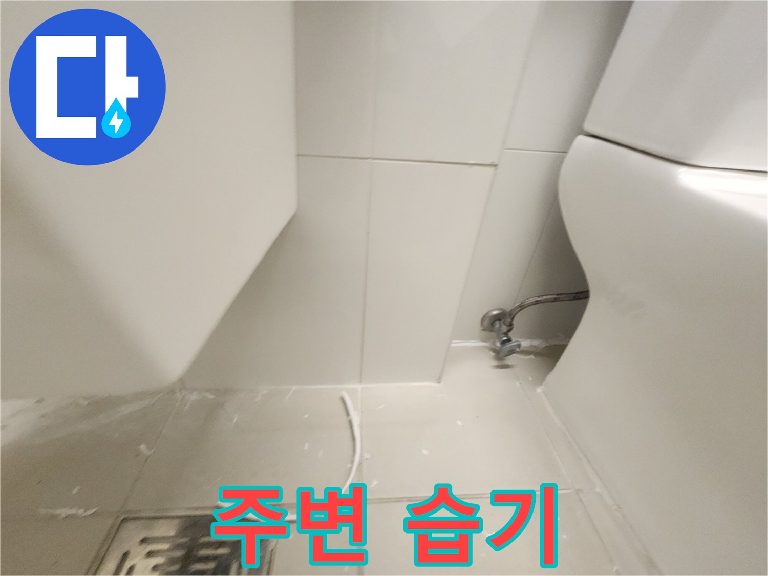 김포 사우 변기 하부 백시멘트 주변 습기 사진