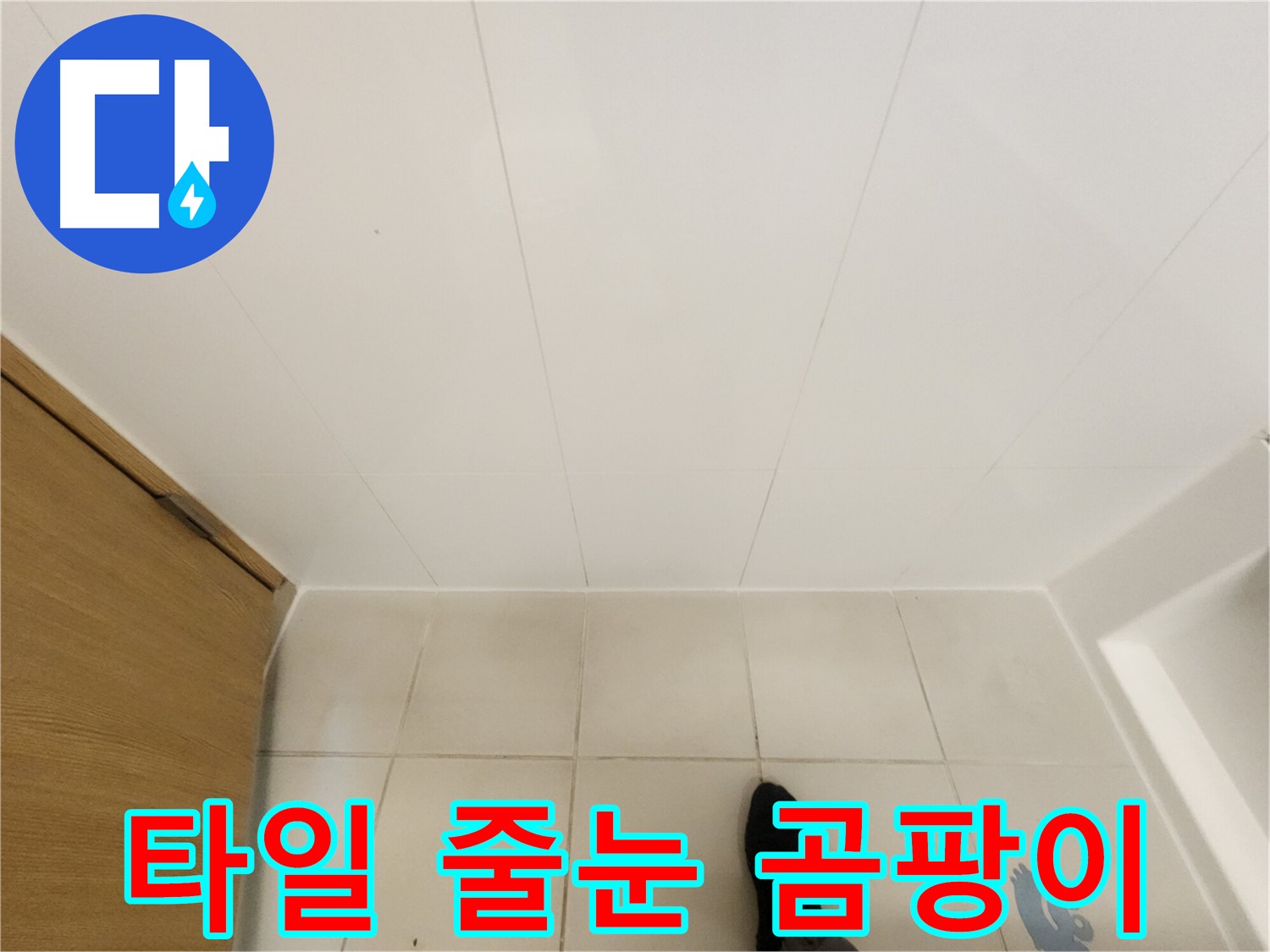 화장실 타일 줄눈 - 곰팡이 오염 및 누수 의심