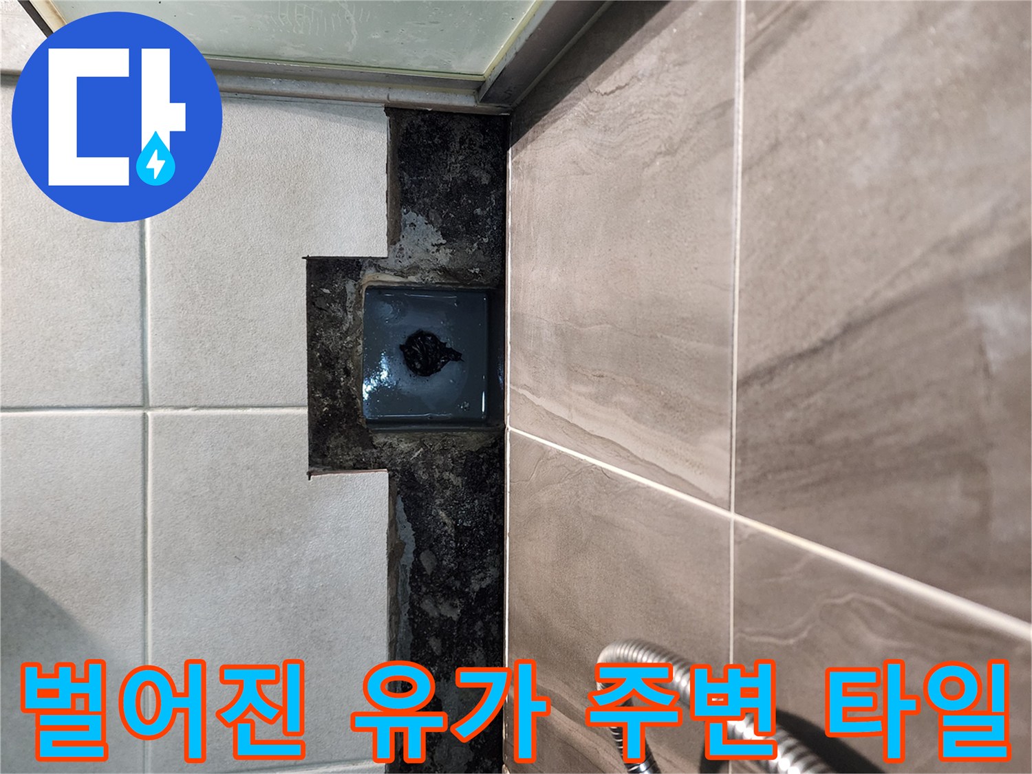 샤워실-배수구-유가-경계-타일-틈새-및-오염