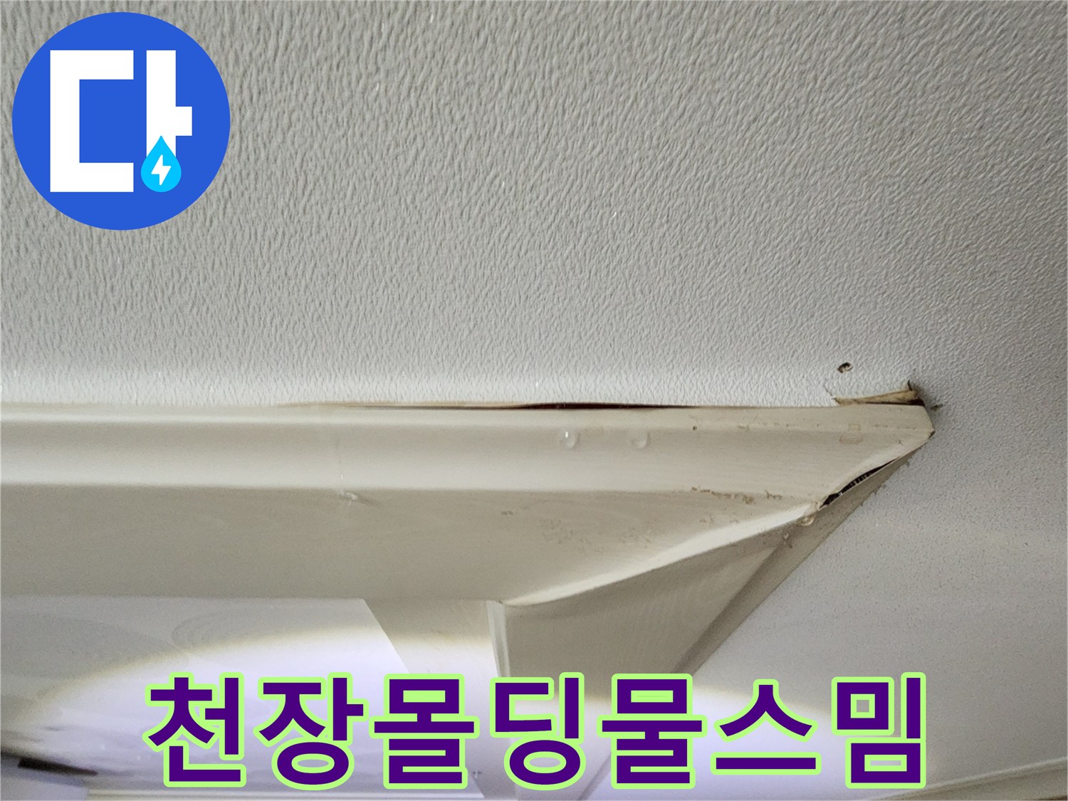 의정부-송산2동-아파트-거실-천장-몰딩-부근-물스밈-현상-사진